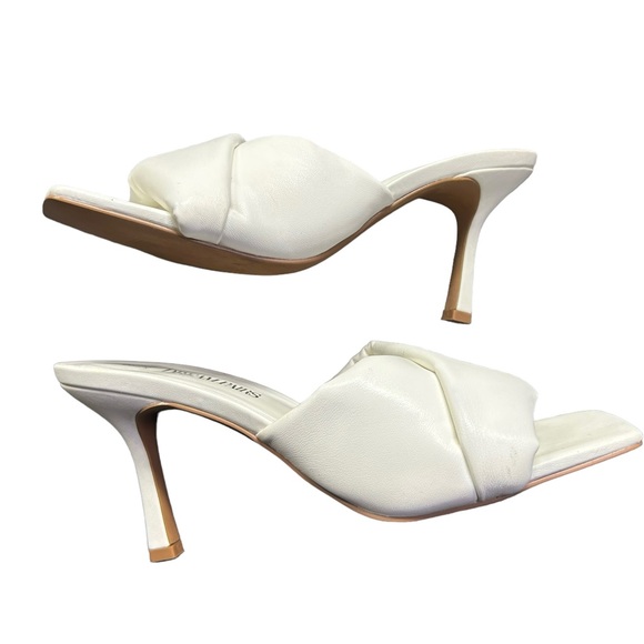 DREAM PAIRS womens whote open toe slip on square toe heels size 8 NWOB - Picture 2 of 9